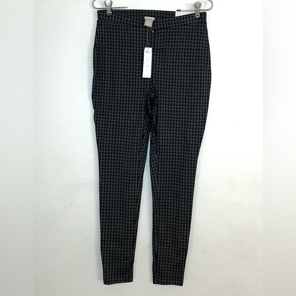 Chico’s NEW Houndstooth Print Ponte Luxe Mid Rise Leggings Pants Sz 4 - Picture 2 of 7
